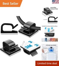Compact 100 Pcs Self-Adhesive Cable Holders - Tidy Up Your Wires Effortlessly