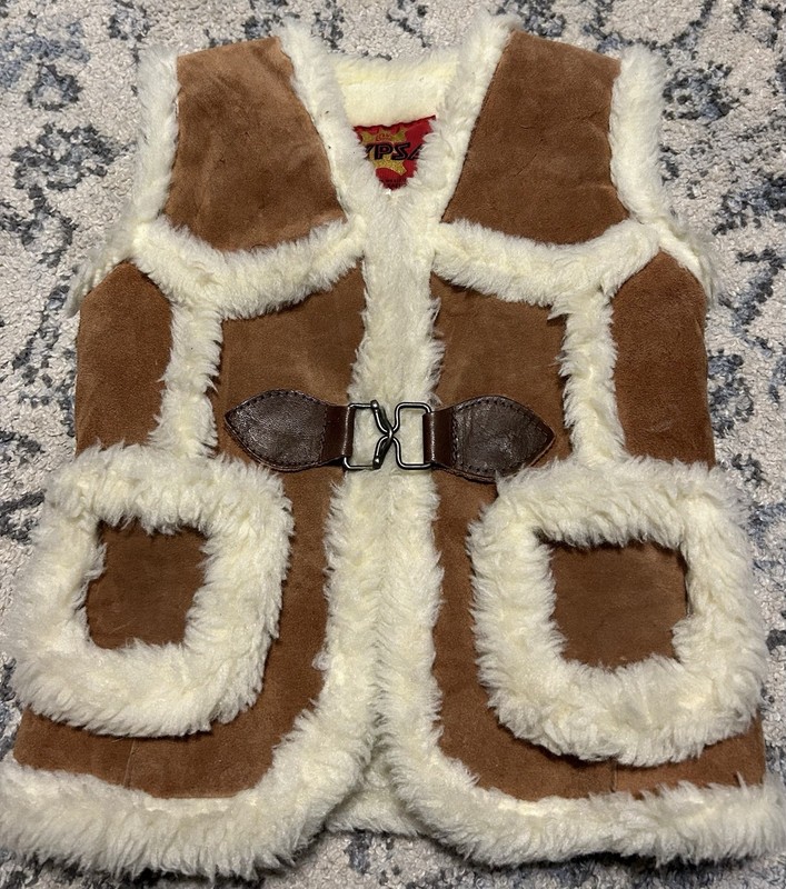 PYPSA Genuine Leather  & Faux Fur Vest Girls Size 6 pypsa
