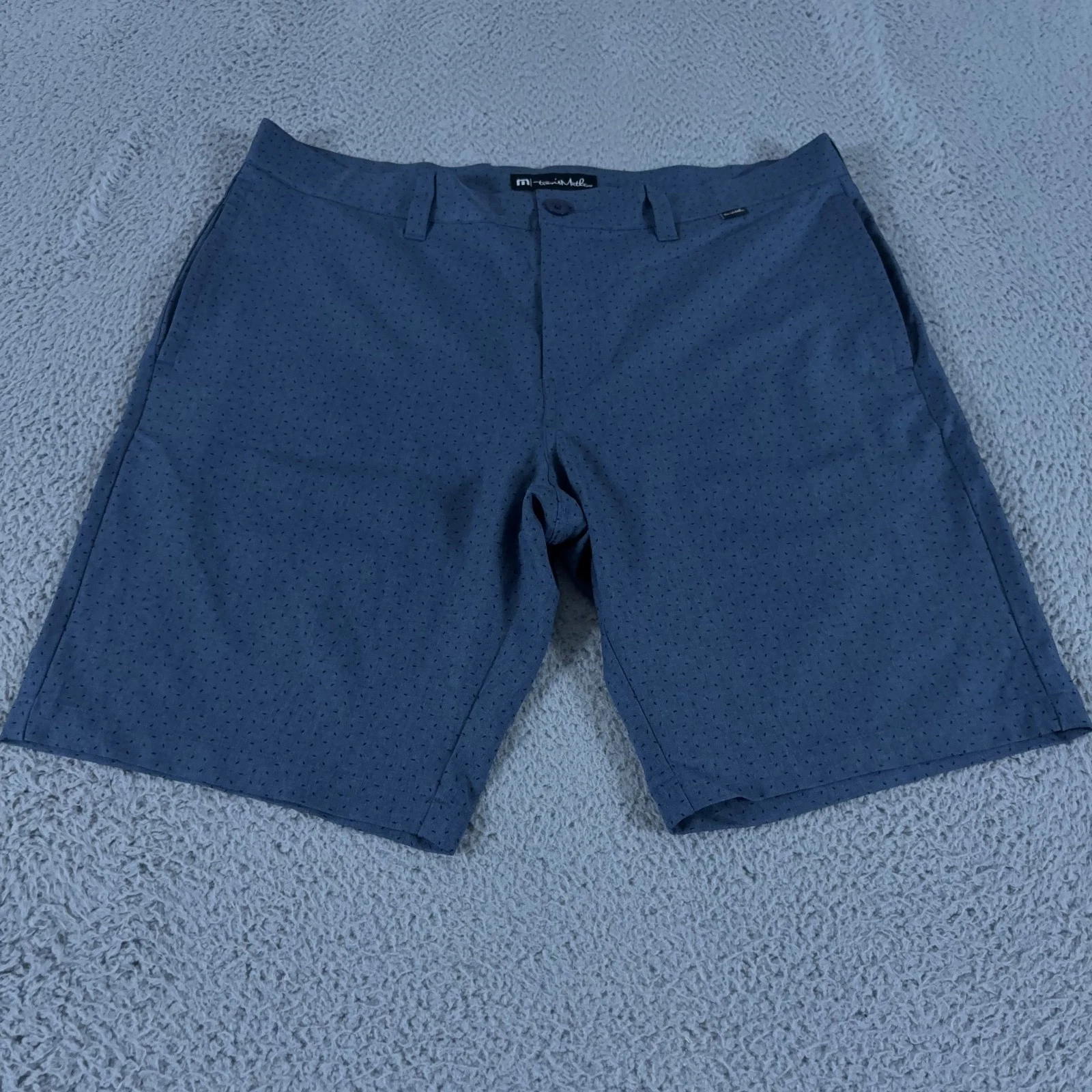 Travis Mathew Shorts Mens 36 Chino Geometric 10" Golf Performance No Map Needed
