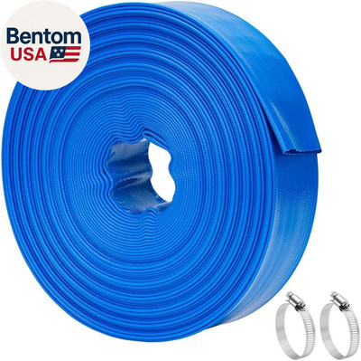 2 in X 100 FT Pool Backwash Hose - Heavy Duty Reinforced PVC Drain above Ground