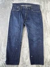 VTG Levi's 501 Redline Selvedge Button Fly Big E Dark Wash Jeans 36x27 Hidden