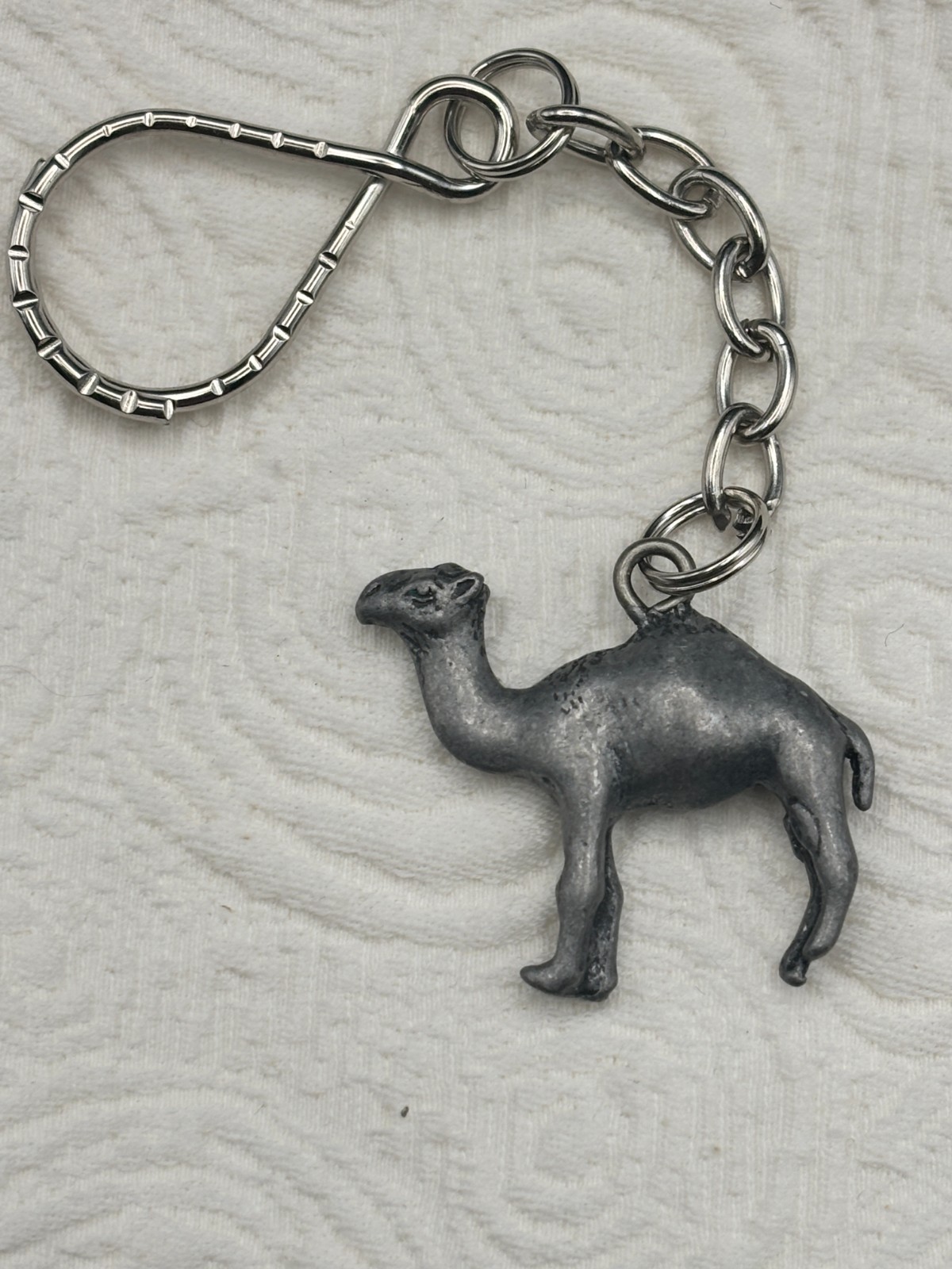 Vintage Silver-tone 3D Sculpted Camel Metal Keychain