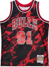 DENNIS RODMAN CHICAGO BULLS 95/96 MITCHELL  NESS TEAM MARBLE SWINGMAN JERSEY