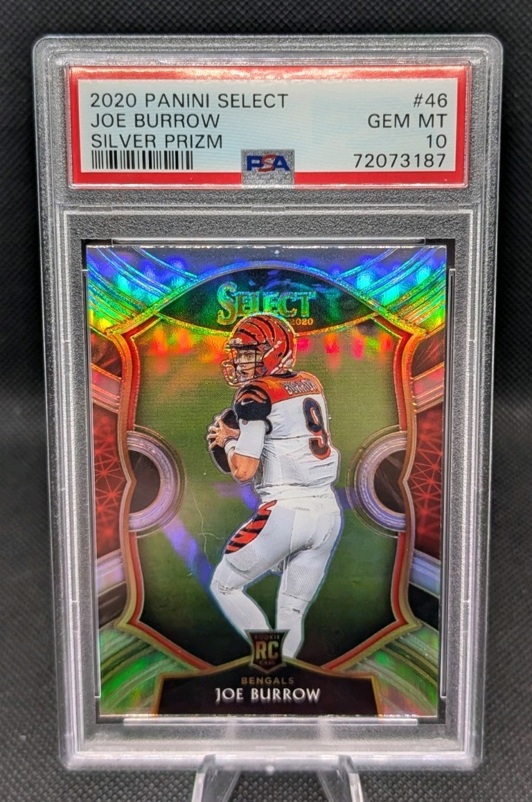 2020 Panini Select - Concourse Joe Burrow #46 Silver Prizm (RC) PSA 10