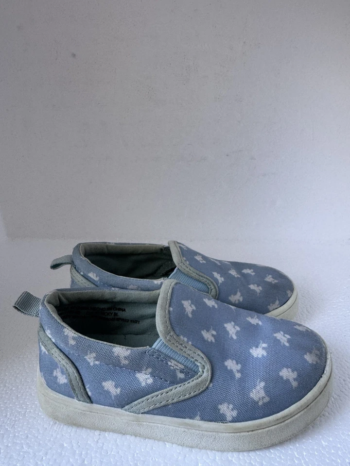 Baby Gap Shoes Disney Mickey Mouse Canvas Toddler Slip On Sneakers Blue Size 8 - Image 3 of 4