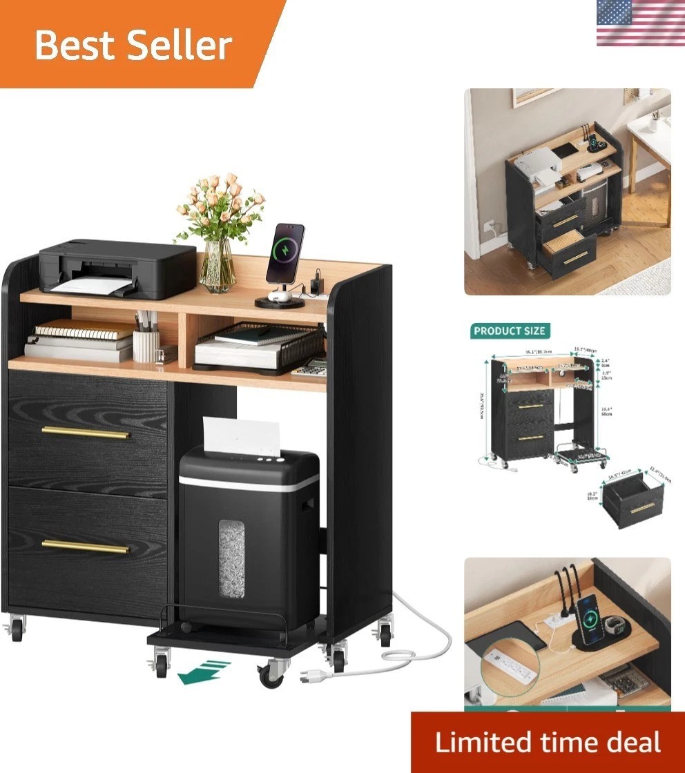 Multi-Functional File Cabinet with Charging Station