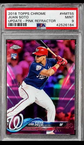 2018 Topps Chrome Juan Soto RC Pink Refractor SP PSA 9 NY METS 🔥🔥🔥