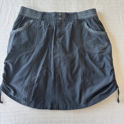 Kuhl Mova Skort Womens 8 Charcoal Gray Hiking Athletic Skirt Adjustable Sides