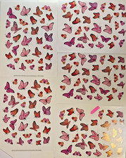 PINK BUTTERFLY Stickers  5 Pages 8.5" x 11"  Scrapbooking, Cards Current, USA