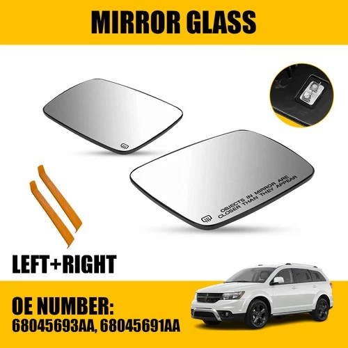 For 2009-2020 Dodge Journey Left Right Side view Mirror Glass Heated 68045690AA