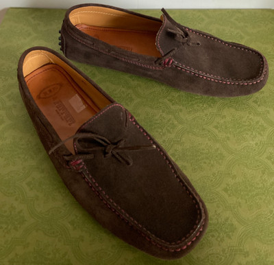 TOD'S for FERRARI Driver Men's Moccasins Loafers UK 9.5/US 11-Mocha Suede