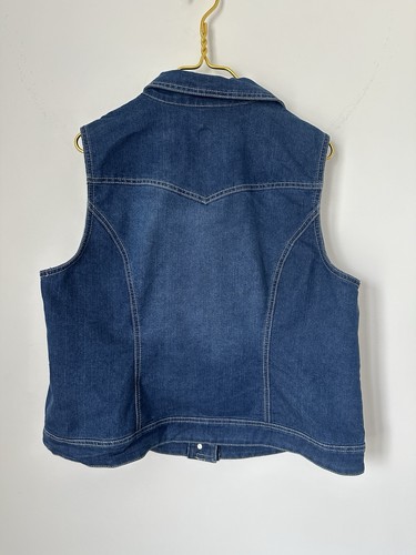 CJ Banks Embellished Collared Blue Jean Denim Vest Stretch Women’s X (US 14W) - Picture 3 of 8
