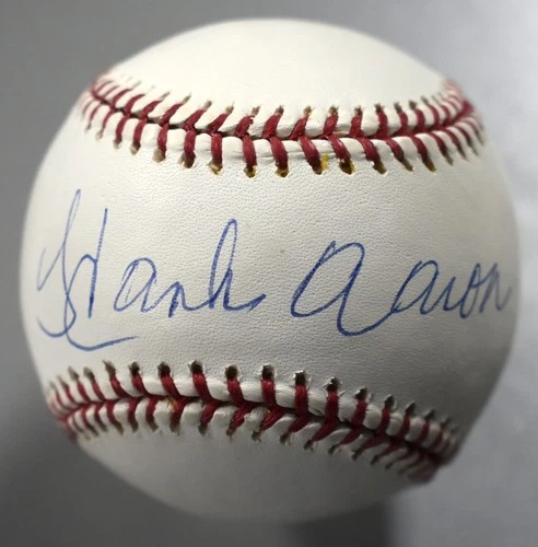 Hank Aaron Signed Official Major League Baseball Autograph Braves STEINER COA