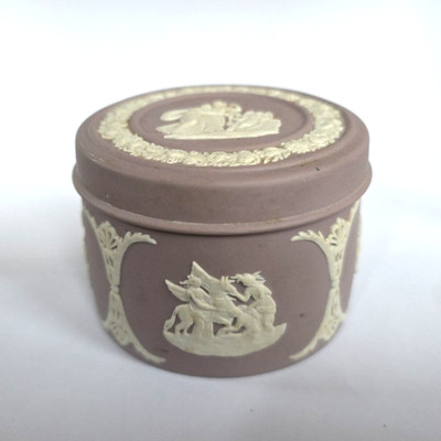 Vintage - Wedgwood Jasperware - Deckeltopf - Schmuckdose - Lavendel Mauve