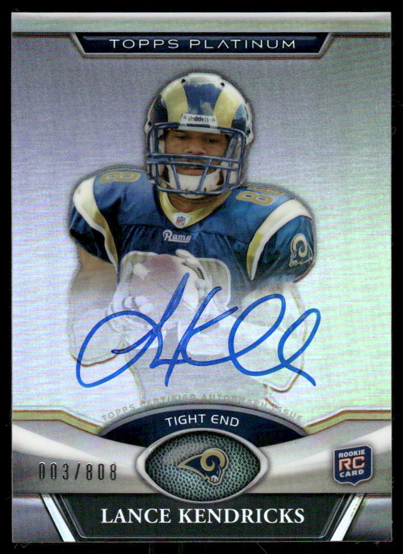 2011 Topps Platinum #39 Lance Kendricks Rookie Autographs #/808