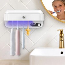 Wall Mounted Toothbrush Holder with Active Airflow Drying for Shared Family B...