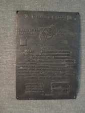 Vintage 1920's US Navy Babcock & Wilcox Co Brass Boiler Plate Plaque Sign