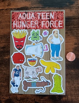 Aqua Teen Hunger Force Paper Sticker Sheet From Season 5  Disc Set Used