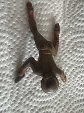 Vintage Grey Iron Soldier Crawling With Pistol And Grenade Lead Toy