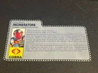 gi joe lot File Card 1991 Incinerators Great Condition