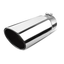 5 inch Inlet Exhaust Tip, 6" Outlet 15" Overall Length Stainless Steel Exhaust