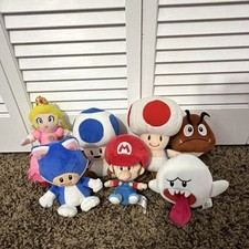 Super Mario Bros. Plush Doll Lot - Mario Princess Peach Toad Boo Goomba