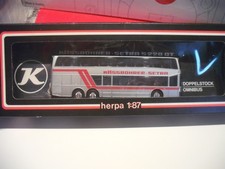 Herpa modello pubblicitario autobus Kässbohrer-Setra S228 DT doppio piano argento con IMBALLO ORIGINALE 1:87 HO