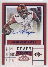 2017 Panini Contenders Draft Picks Ticket Blue Foil Damontae Kazee #273 Auto fl4