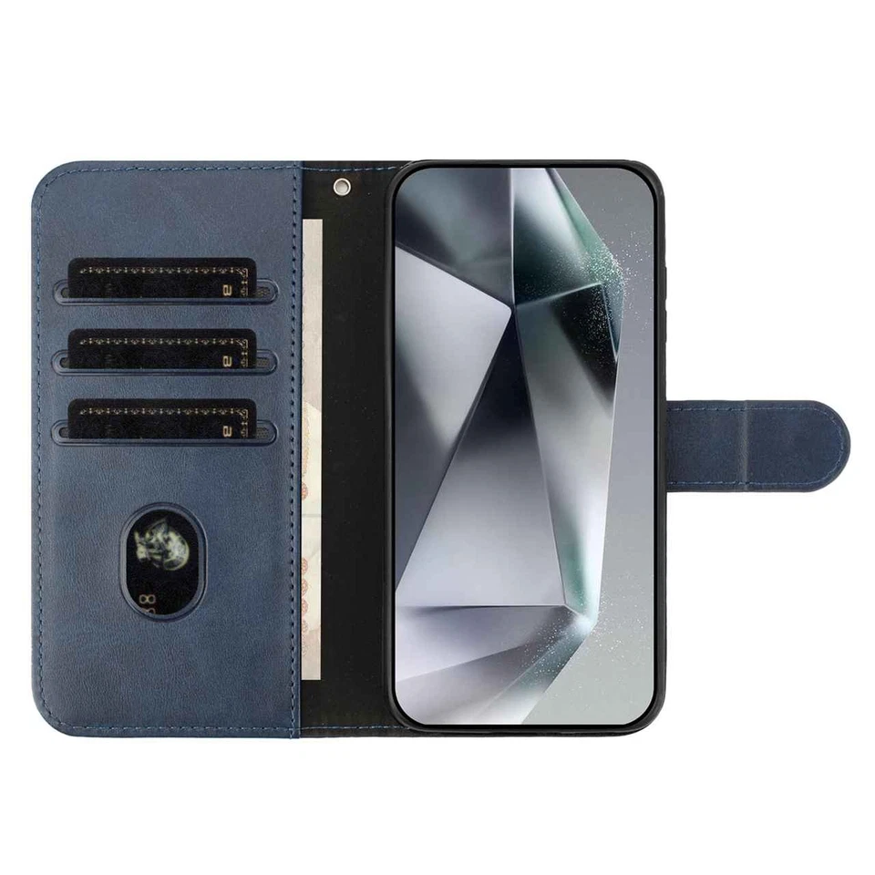 Flip Strap Leather Wallet Phone Case for Motorola E15 G84 G35 G05 Edge 40 50 60 - Image 4 of 4