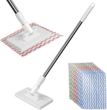 Bodenwischer Set mit Druckklemmsystem und 10 Mikrofasertüchern für Haushalt und Bodenwischer Set mit Druckklemmsystem und 10 Mikrofasertüchern für Haushalt und