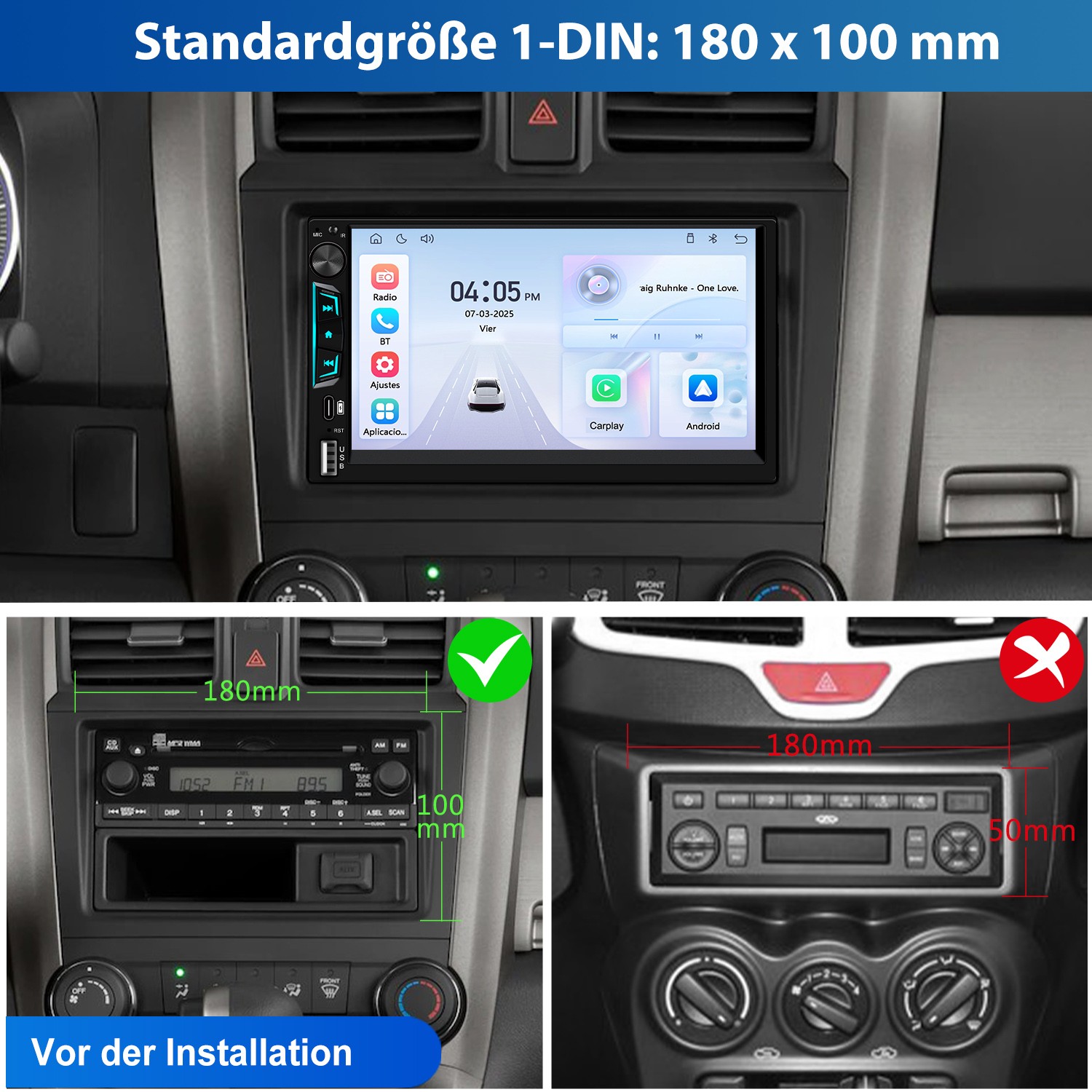 Autoradio 2 DIN senza fili CarPlay Android Auto BT 5.0 vivavoce USB-C IPS 7" foto 2