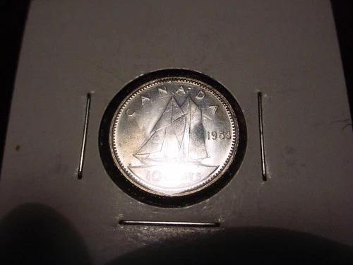 1953 CANADA SILVER 10 CENTS! - NICE BU!!