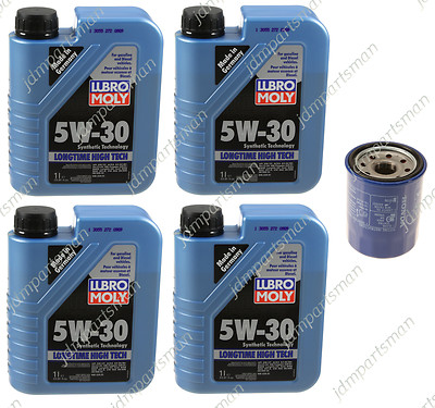 Genuine Oil Filter + LUBRO MOLY 5W-30 Synthetic Oil (4-Qts.) for Honda & Acura