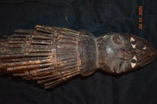 orig $299 BAKONGO RITUAL NIKISI PORCOSPINO COPRICAPO PRIMI '900 16" PROV