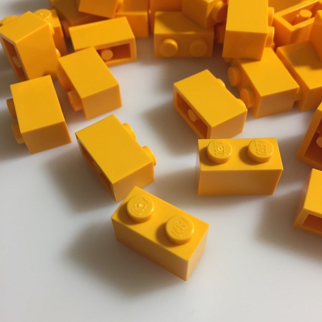 orange lego bricks