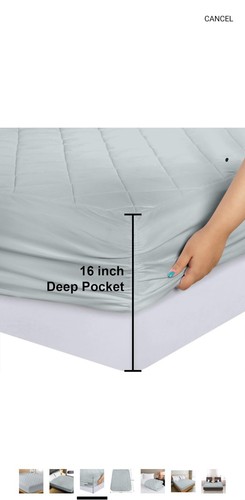 Utopia Bedding Quilted Fitted Mattress Pad (Queen), Elastic Fitted Mattress Prot - Picture 3 of 6