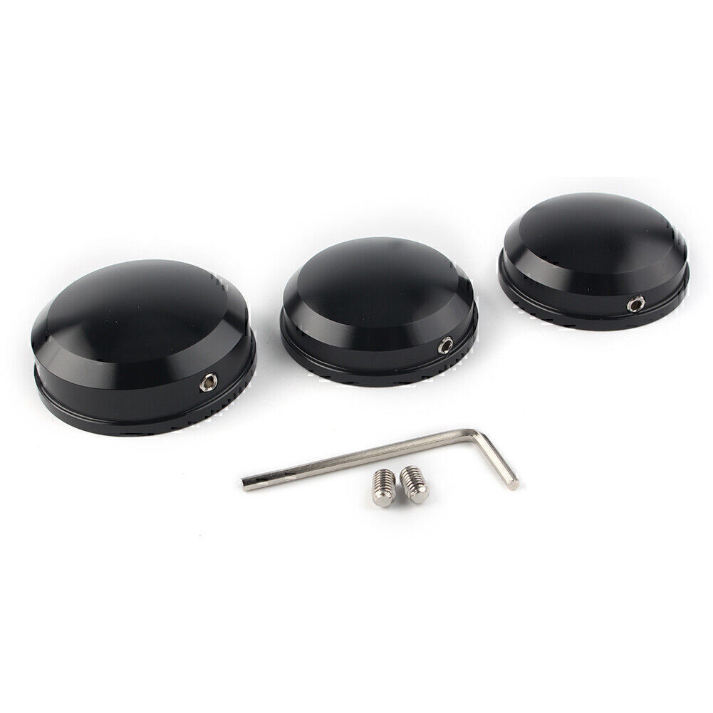 Black Upper Fork Stem Nut Covers Fit Harley FLS FLSS FLSTF FLSTFB