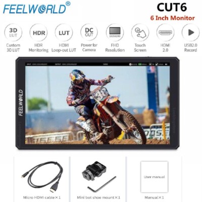 FEELWORLD CUT6 6'' USB2.0 Recorder Monitor DSLR Camera Field Monitor Touchscreen