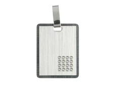 Pendant chain pendant with square pattern also engraving and chain 925/silver 3009