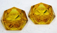 ANTIQUE Vintage GREEN Polished Glass OPEN SALT Dish Dip Cellar EAPG / Czech