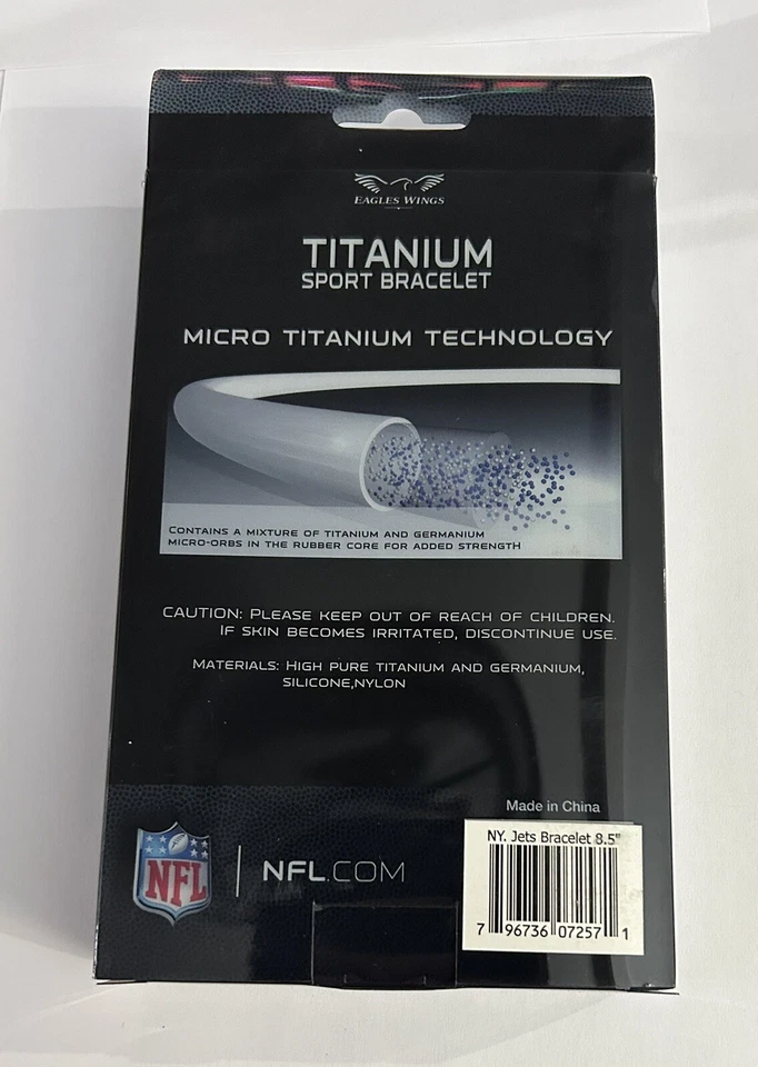 Подлинный New York Jets 8 1/2» титана спортивный браслет орлы крылья - Изображение 2 из 2