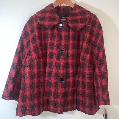 John Meyer Collection Jacket Womens 20W Black Red Plaid Career Professional 