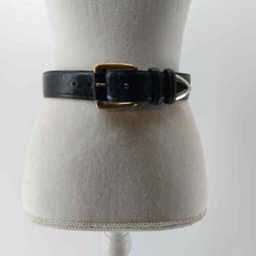 Cinturón ancho negro Joan & David para mujer piel de becerro en relieve cocodrilo talla M - Imagen 1 de 11