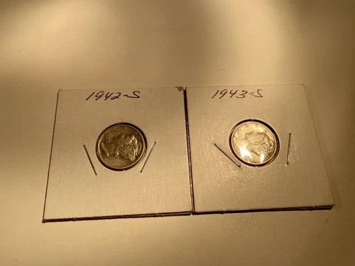 PAIR 1942-S & 1943-S Mercury Dimes Sharpness VF for both specimens - no issues