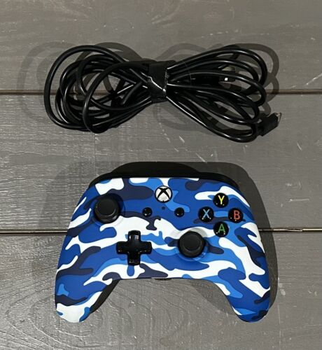Power A 1513100-01 Blue Camo Wired Xbox One Controller w/ Cable