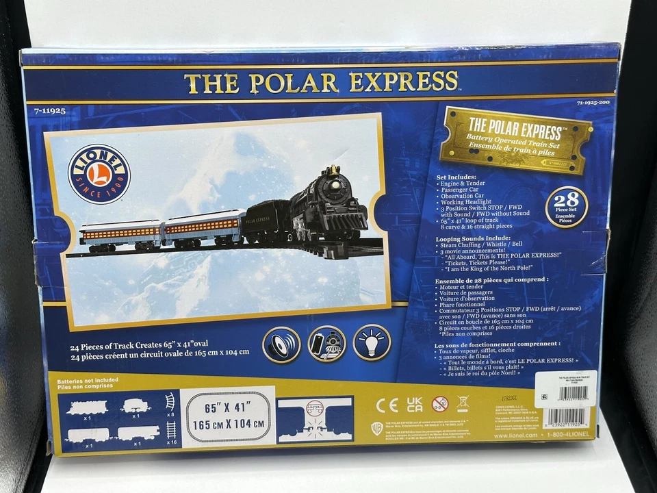 Lionel The Polar Express 20th Anniversry Battery Operated 28 Pc Train Set New - Image 3 of 4