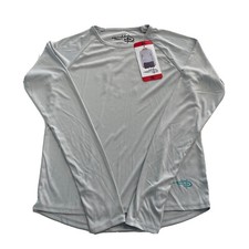 Reel Life Womens Long sleeve UV Shirt Grey Medium NEW UPF 50 Thumb MARKS READ