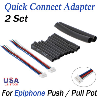 Quick Connect Adapter 2 PCS  For Epiphone Push Pull Pot Push and Pull Pots Black