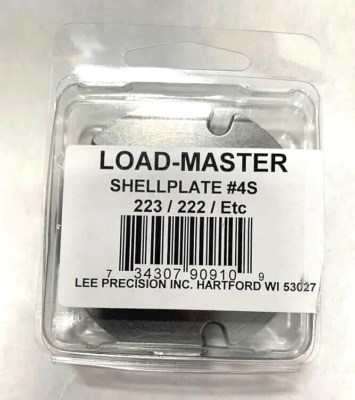LEE 90910 #4S Load Master Shell Plate for .222, .223 & 380 Acp
