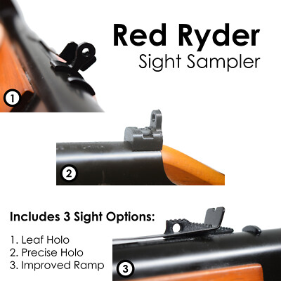#ad Daisy Red Ryder Buck Three 3 Sight Sampler Ghost Ring Holo and Ramp Sights $21.99